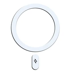 Universal Metal Plate Ring for Magnetic Wireless Charger and Car Phone Holder (1 White)