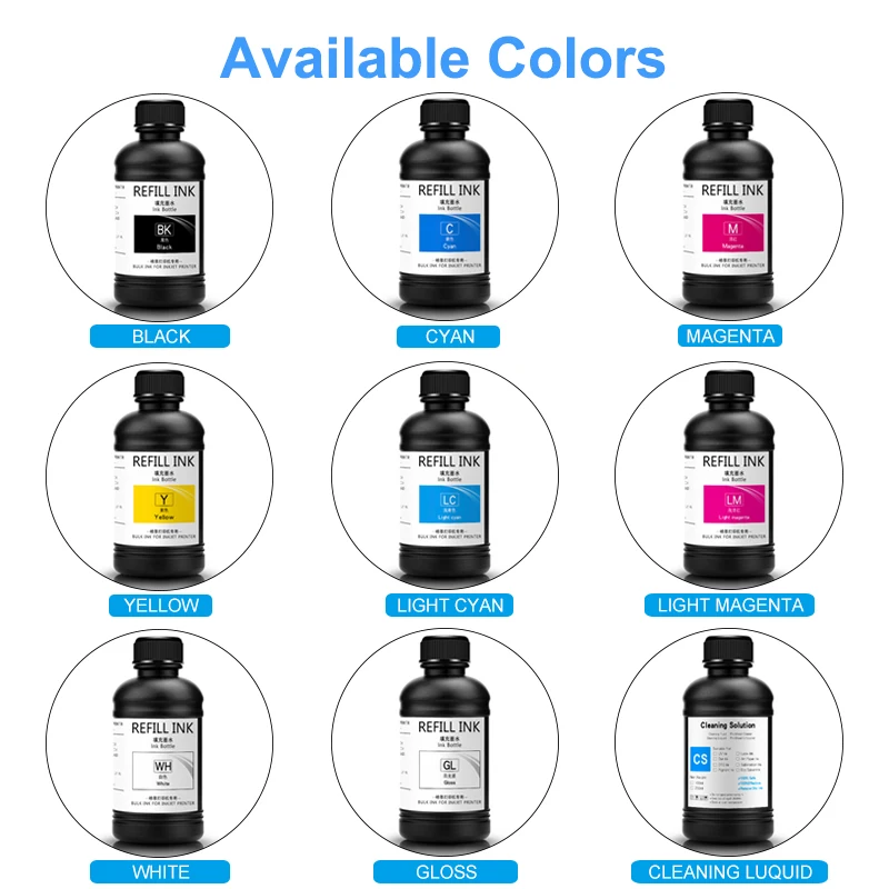 250ML LED UV Ink for Epson Printers