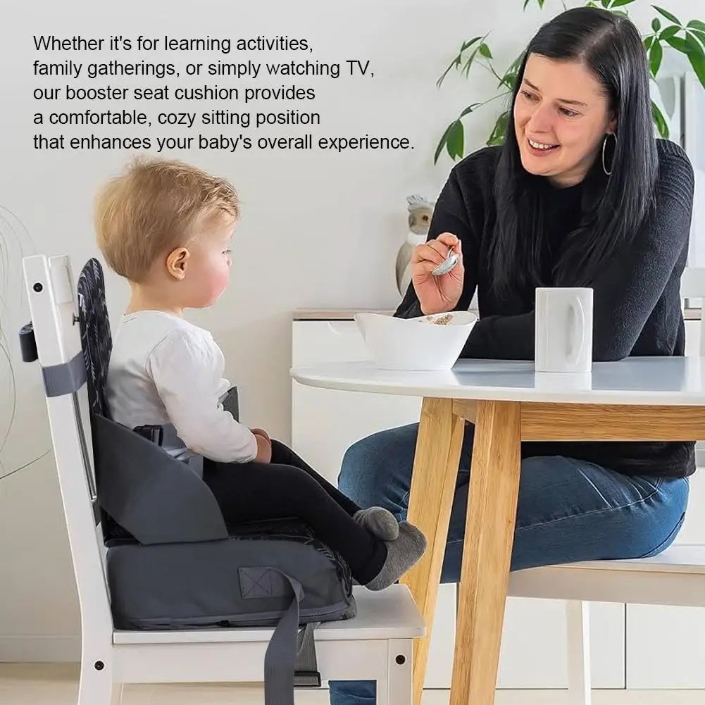 Portable Folding Child Seat Heightening Cushion Baby Dining Chair Learning Safety Belt Non-slip Cushion Children's Products 5