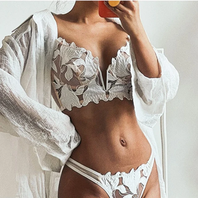 Bras Sets Sexy Lace Skinny Women Underwear Set Transparent