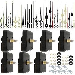 Battery-Powered Silent Quartz Clock Mechanism Kit with 10 Stylish Aluminum Hands for DIY and Repair Projects (Set A)
