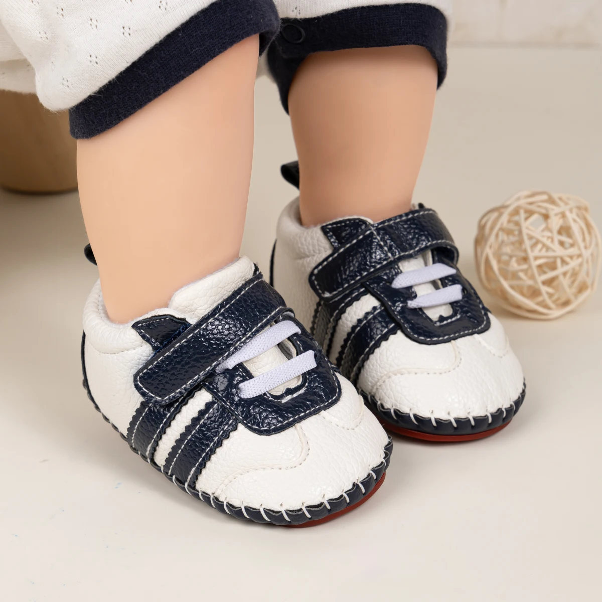 Nette Cartoon Baby Junge Mädchen Leder Casual Sneaker Exquisite Blume Herz Gestreiften Erste Wanderer Gummi Weiche Anti-slip Flache sohle – Detail 19
