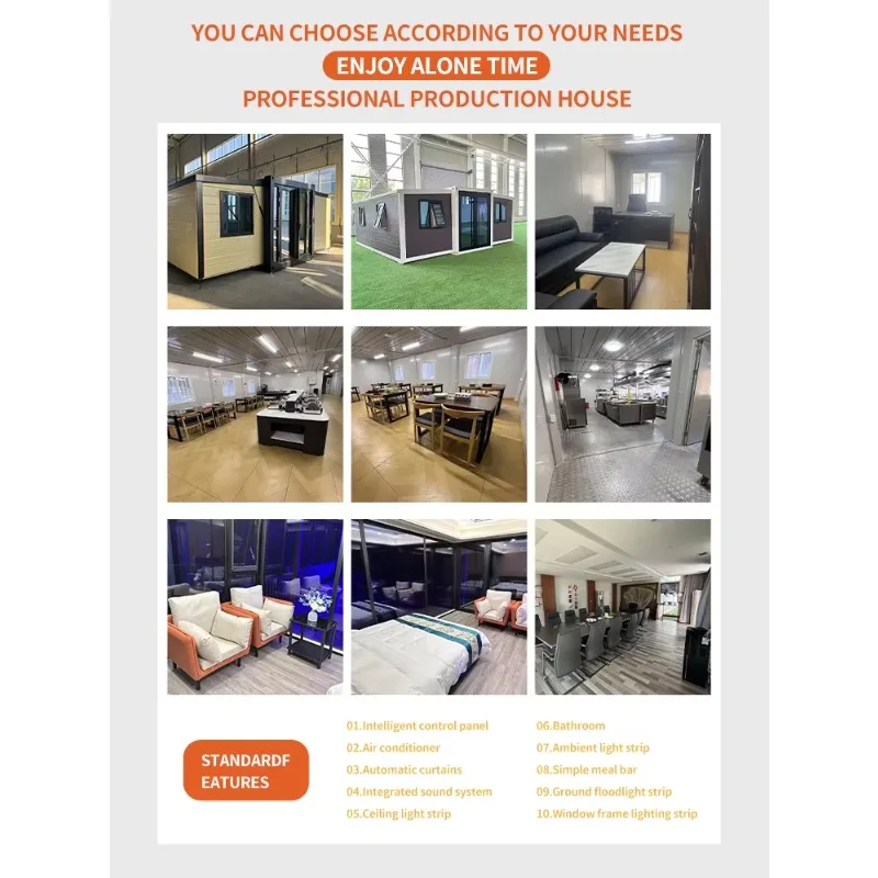 รูปสินค้า บ้านคอนเทนเนอร์สำเร็จรูปสำหรับสวน ใช้งานได้หลากหลาย บ้านพักตากอากาศแบบคอนเทนเนอร์ บ้านพักแบบโมดูลาร์พับได้ พร้อมระเบียงและบันได