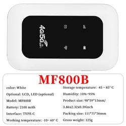 Portable 4G LTE WiFi Router with SIM Card Slot - High - Speed 150Mbps Connectivity (MF800B - EU LED)