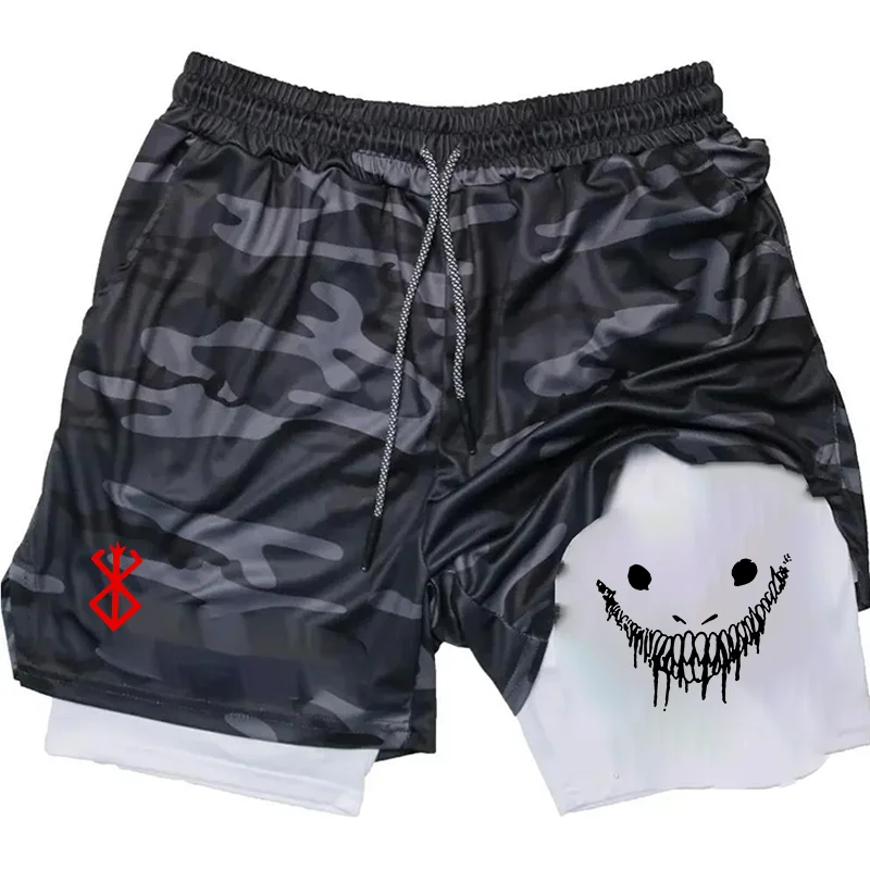Men's 2 in 1 Running Shorts Gym Fitness Shorts with Pockets Summer Sportswear Quick Dry Stretch M-XXXL 2