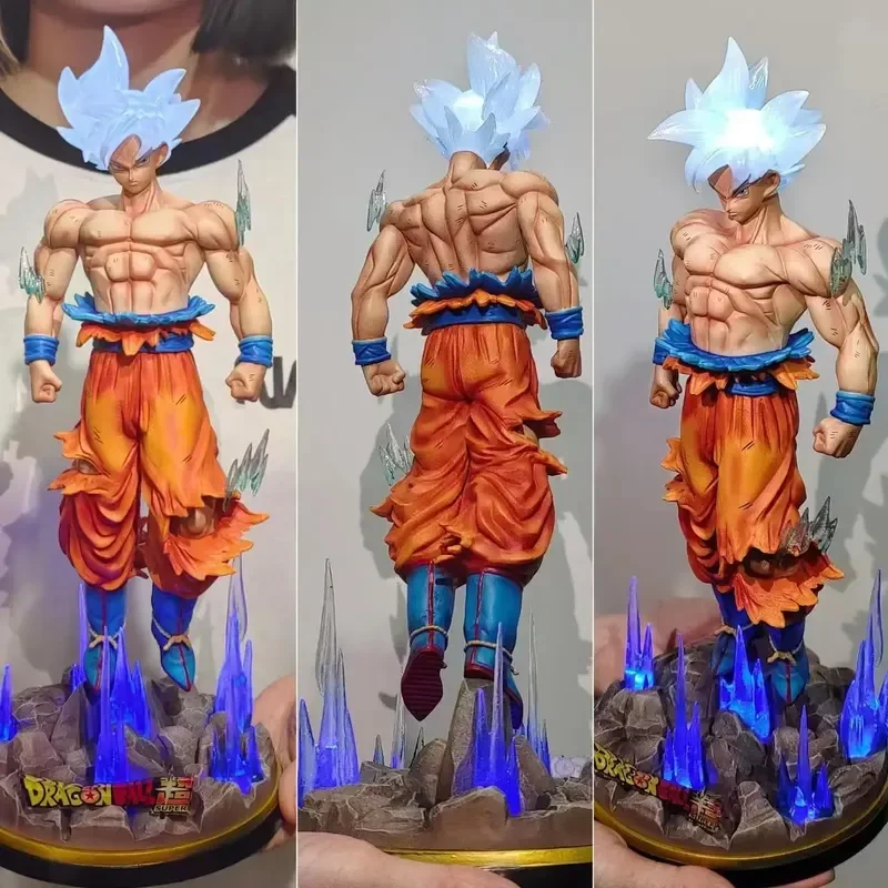 Heißer Dragon Ball Ultra Instinct Goku Figur Gk Anime Figur Große Leuchtende PVC Sammeln Modell Statue Puppe Spielzeug Weihnachten Geschenk