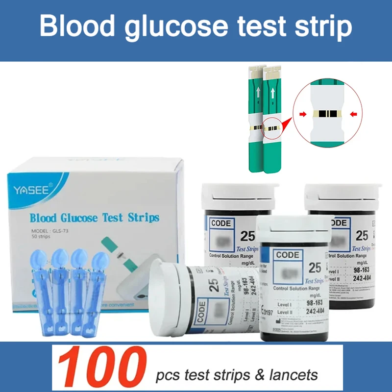 Blood Glucose Monitor YASEE GLM-77 GLS-77 Blood Glucose 100Pcs Test Strip glucose meter home blood sugar monitor