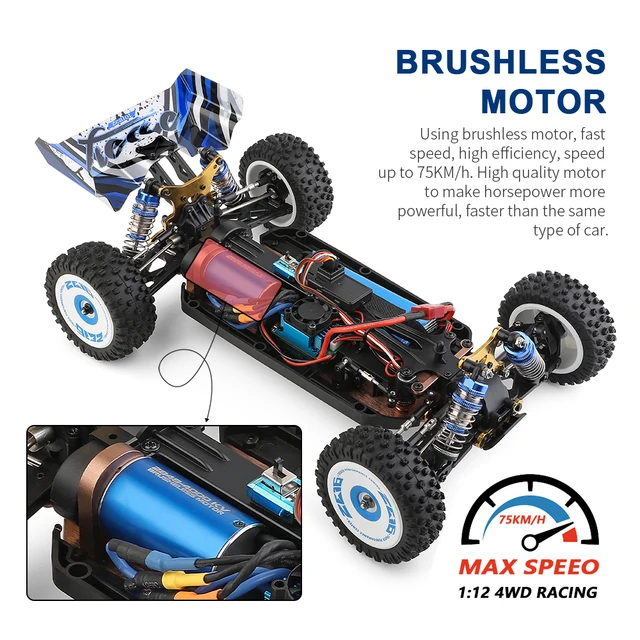 WLtoys 124017 124016 V2 75KM/H 2.4G RC Car Brushless 4WD Electric High Speed Off-Road Drift Remote Control Toys for Children 3