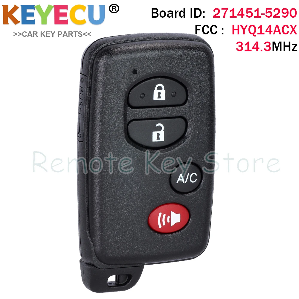 Replacement Smart Key Fob For 2010-2015 Toyota Prius & Other Models - Remote Start, Lock, Unlock