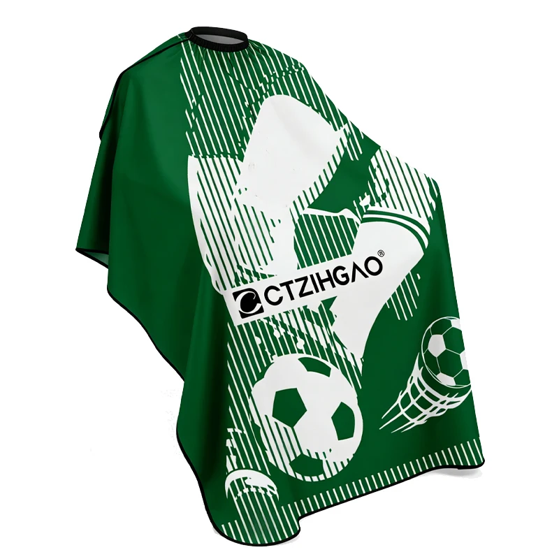 새로운 미용 가운 축구 프린트 패턴 컷 헤어 방수 천 살롱 바버 케이프 전문 헤어 스타일리스트 헤어컷 케이프