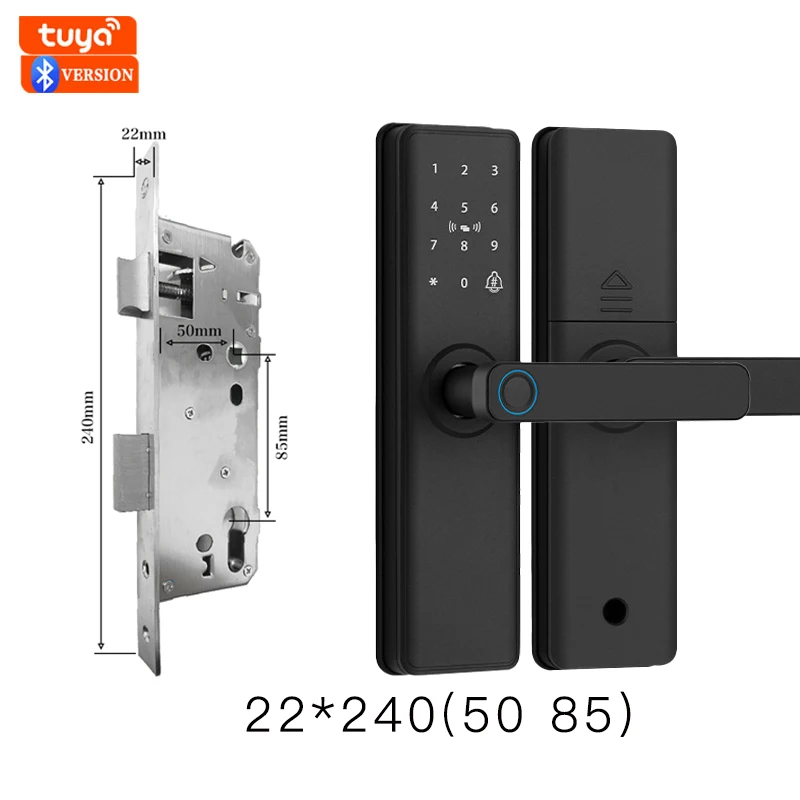 2025 nova fechadura da porta inteligente com bluetooth compatível tuya app fechadura eletrônica digital casa inteligente fechadura da porta de madeira impressão digital 22