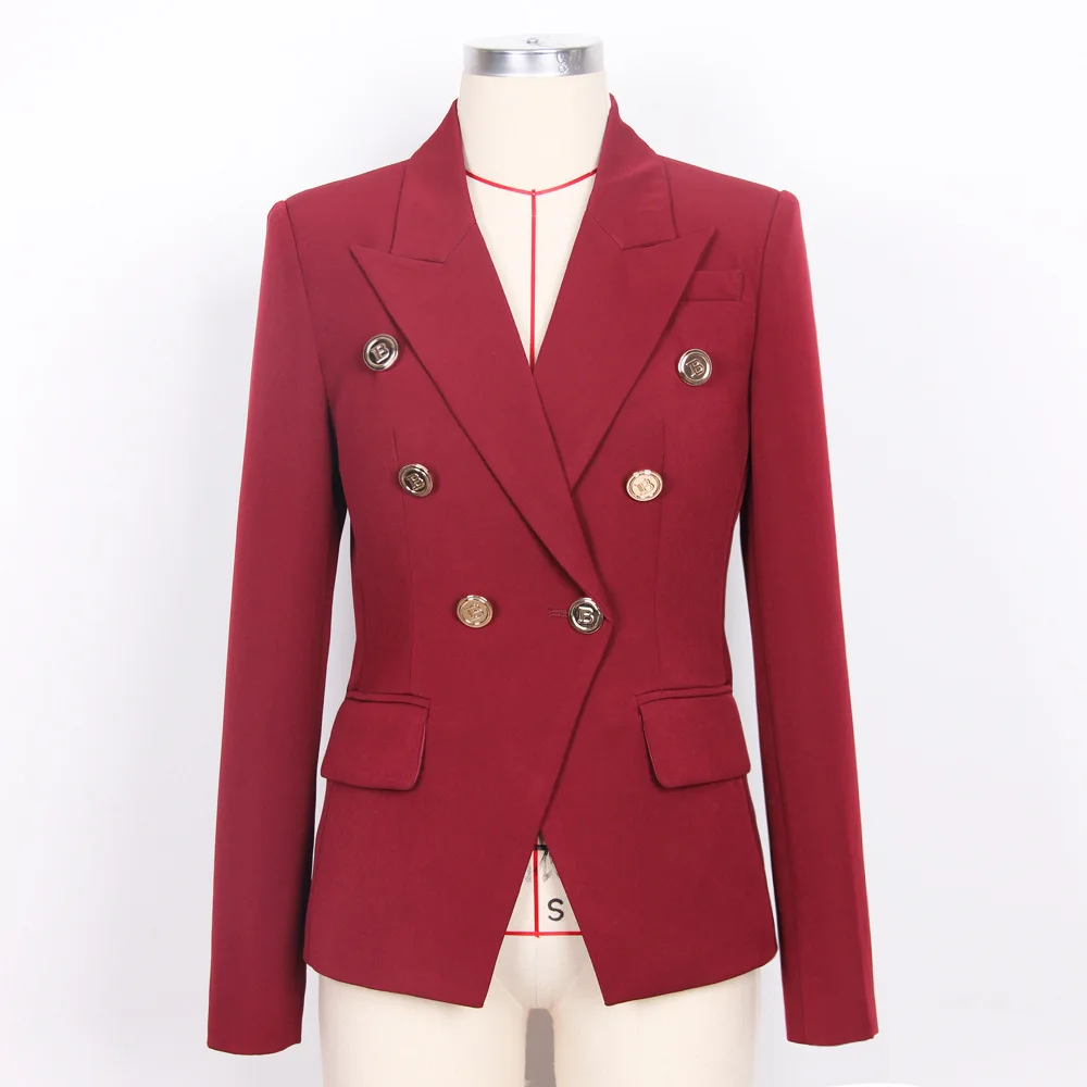 

Autumn And Winter 2022 New Double Row Button Waist Slim Fashion Fashion Classic OL Professional Women's Suit Coat Top