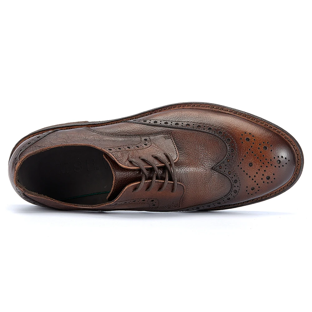 New Trend Full-grain Genuine Leather Soft Comfortable Formal Dress Shoes for Men Business