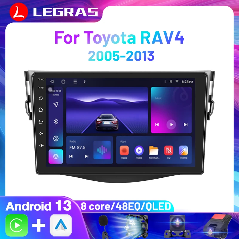 Radio Car Multimidia Video Player Per Toyota Rav4 Rav 4 2005 - 2013 Autoradio 4G Wifi Gps Radio Car Play Radio Lettore Android