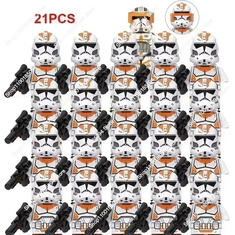 핫토이즈 새로운 스타워즈 21피스 반란군 클론 트루퍼 사령관 아소카 타노 501 군단 블록 미니피규어 장난감