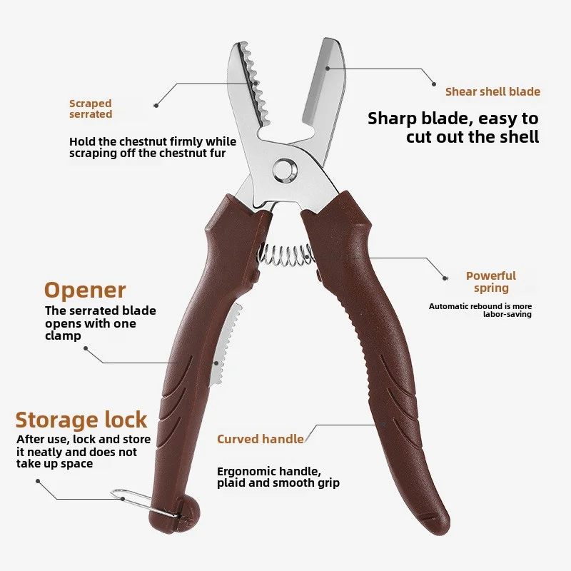 Multipurpose Chestnut Scissors Peeler