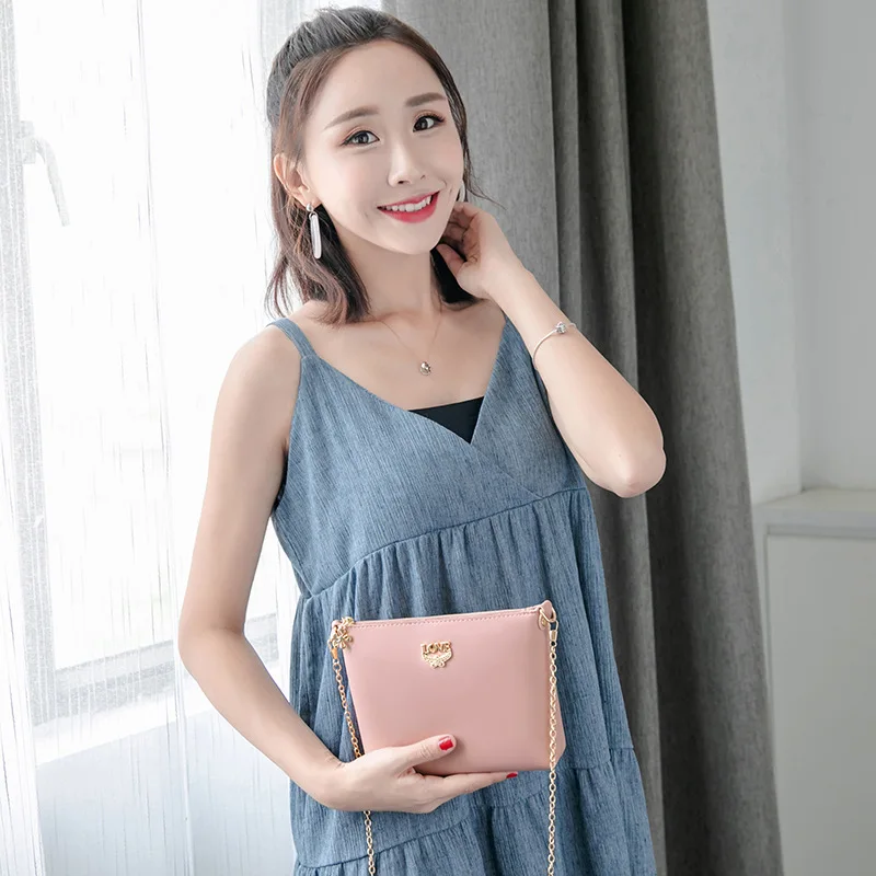 

TRAVEASY 2024 New Handbag Mini Chain Letter Embroidery Casual Style One-shoulder Joker Messenger Bag Women Bag Shoulder Bags