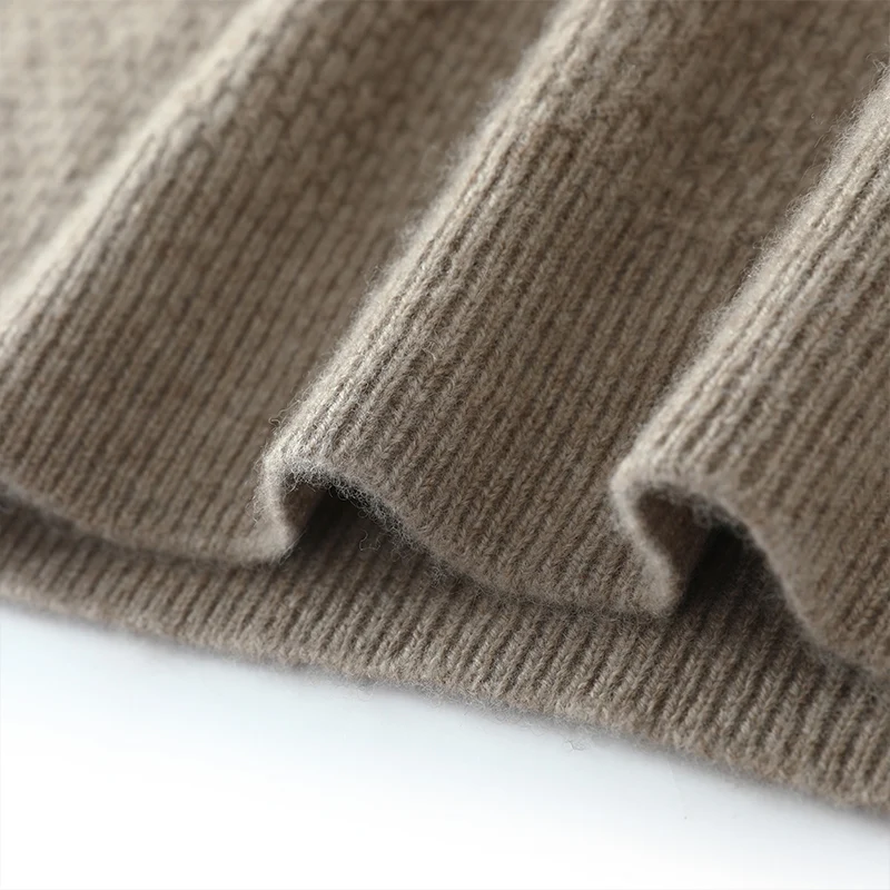 Autumn Winter New 100% Cashmere Sweater Men's Half High Collar Knitted Pullover Thickened Warm Jacquard Bottom Shirt Men's Wear 5