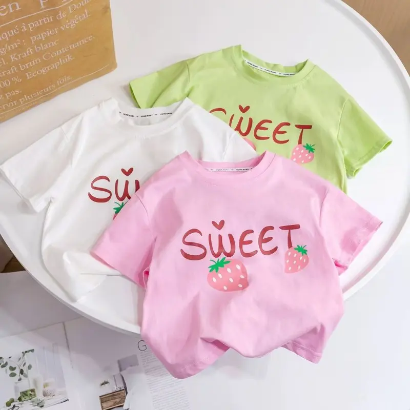 

Summer Children Letter T-shirt forGirls Printing Girls T Shirt Girls Tops Tees Cartoon Kids Clothes