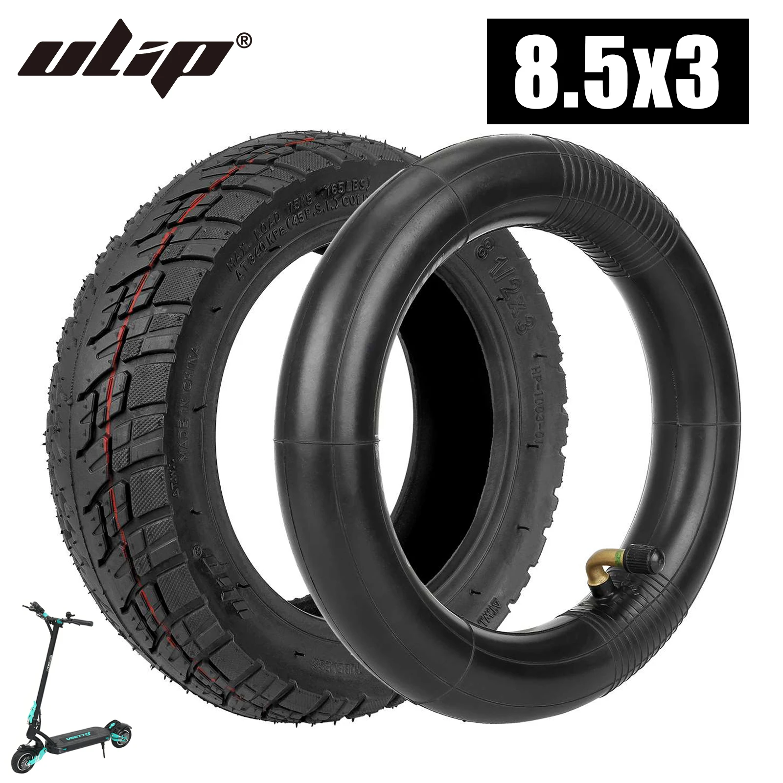 

Ulip 8.5x3 Inch Pneumatic Tire & Ulip 8Inch Thicken Inner Tube for Electric Scooter VSETT 8 9 9+ Zero 8 9 Widened Off-road Tyre