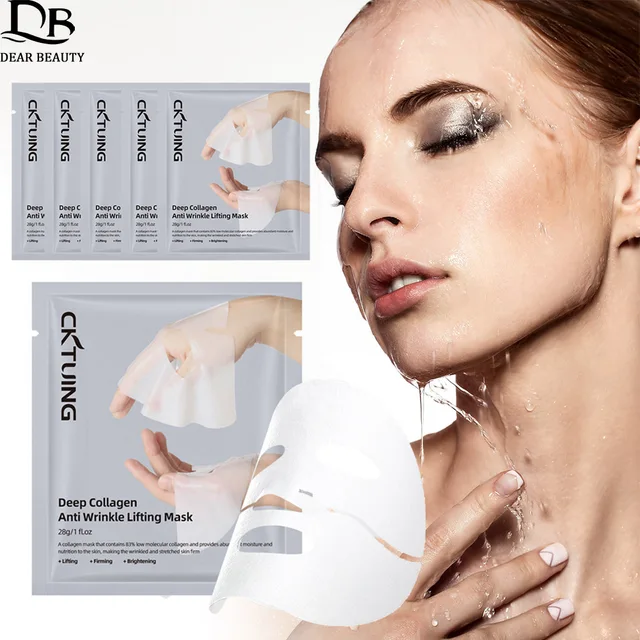 10PCS Collagen Face Mask Deep Hydrating Moisturizing Brightening Firming Skin Split Facial Masks Sheet Mask Korean Skin Care 1
