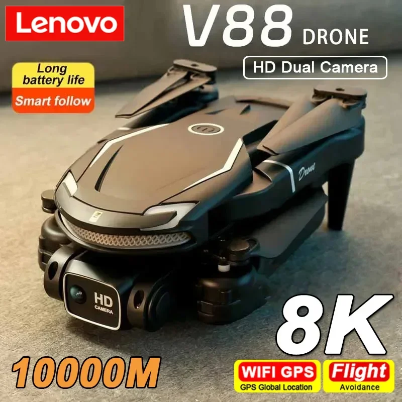 Drone Lenovo V88 8K 5G Professionale con Doppia Fotocamera HD per Fotografia Aerea, Velivolo Telecomandato 15000M, Quadricottero Pieghevole, Novità 2026 - immagine 2