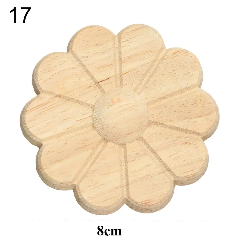 Natural Floral Carved Wooden Decorative Figurine Craft Frame and Corner Applique