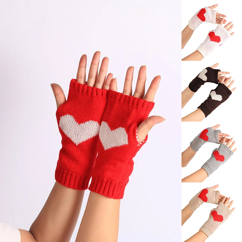 1 Pair Fashion Women Warm Fingerless Gloves