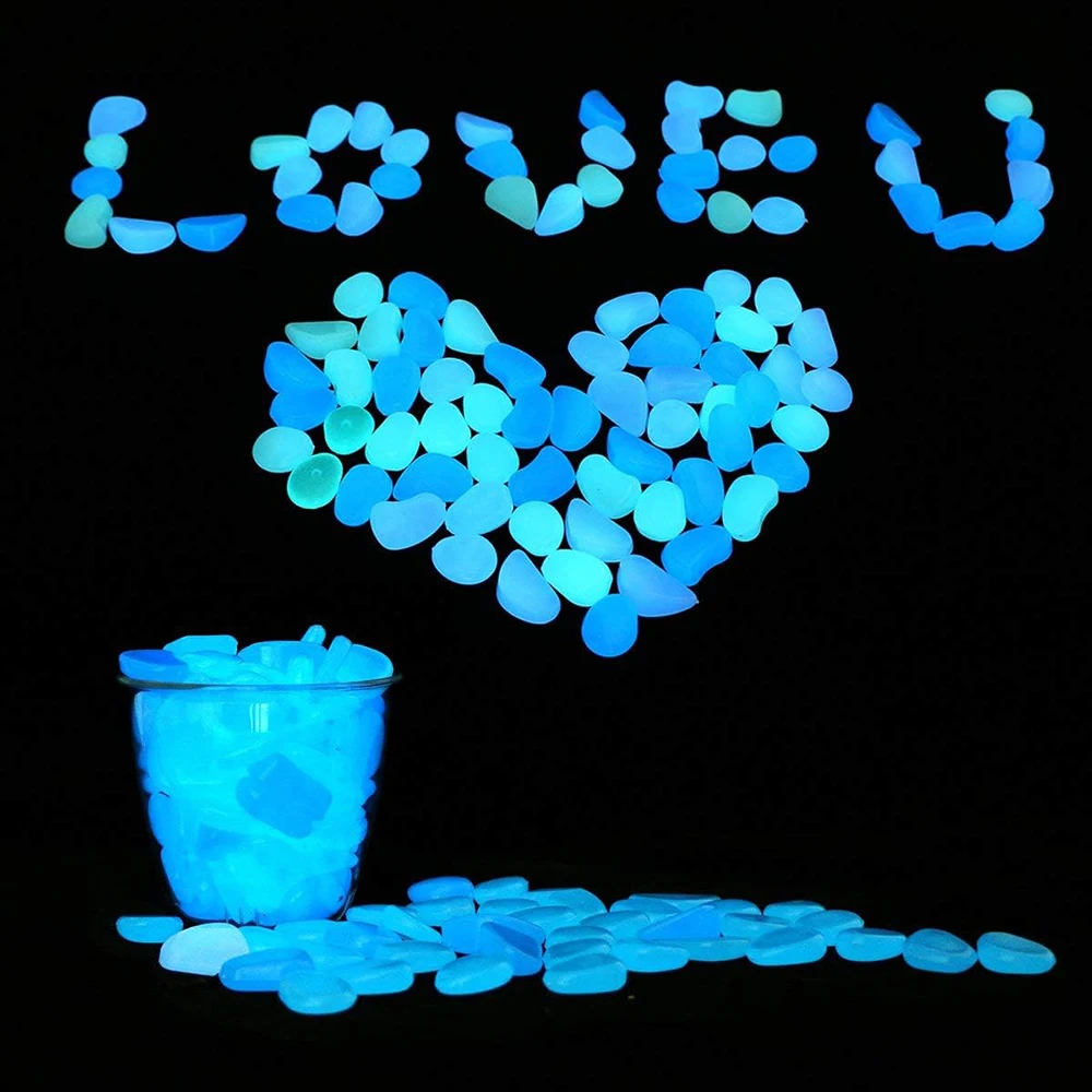 Glowing Rock Cobble Stones 500PCS Garden Paving Luminous Landscape Pebbles Fluorescent Aquarium Fishbowl Fish Tank Globe Stone glow stones decorative stones