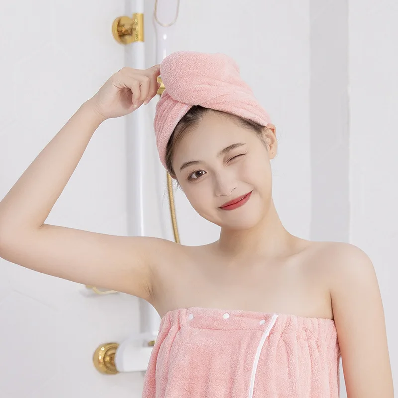 

Quick Drying Hair Towel Cap for The Body - Soft, Absorbent and Convenient - Coral Fleece Hair Towel with Four Colors