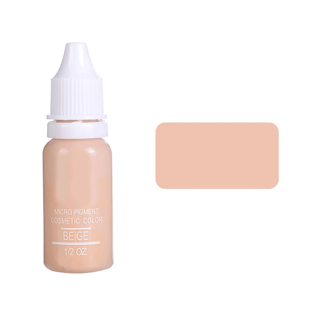 15ml Tattoo Ink Set Permanent Makeup Eyebrow Lips Eye Line Tattoo Color Microblading Pigment for Body Beauty Tattoo Art Supplies Beige