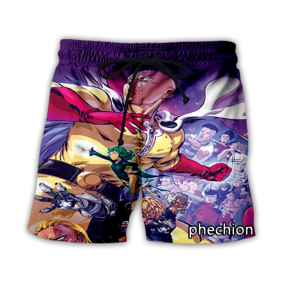

phechion New Men/Women Anime ONE PUNCH-MAN 3D Printed Casual Shorts Fashion Streetwear Men Loose Sporting Shorts A147