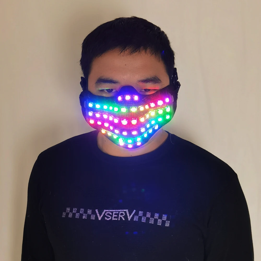 Rgb Mutilcolor Mask Hero Face Guard Dj Mask Halloween Birthday Led Colorful Masks For Show Party Masks - AliExpress