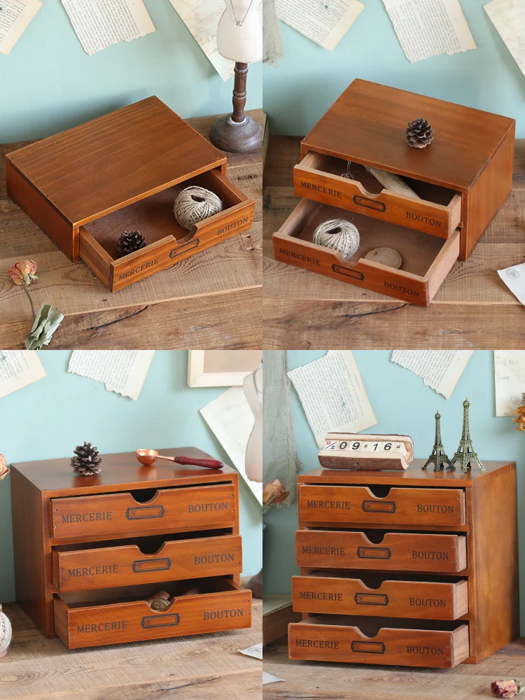 Vintage Home Office Two Drawer Organizer