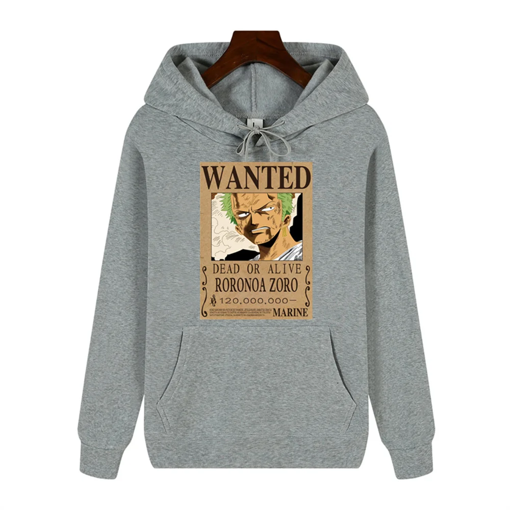 thumbnail image 1 of Sudadera con capucha de una pieza con estampado de Roronoa Zoro Wanted para hombre, ropa cómoda, gruesa, de alta calidad, informal, a la moda, cálida, de calle, Otoño e Invierno, 1 of 5