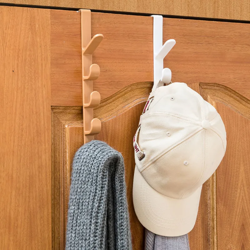 

Bedroom Door Hanger Clothes Hanging Rack Over The Door Plastic Home Storage Organization Hooks Purse Holder for Bags Rails