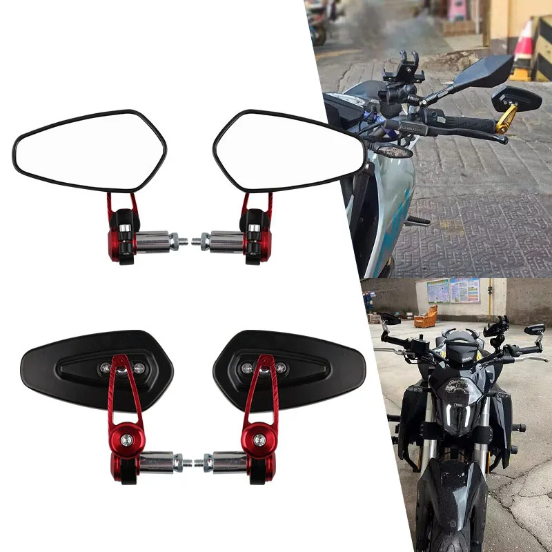 

1 Pair Motorcycle Rearview Mirror Adjustable Aluminum Tuning Handlebar Reflector Handlebar Mirror for 22Mm Hollow Handlebar