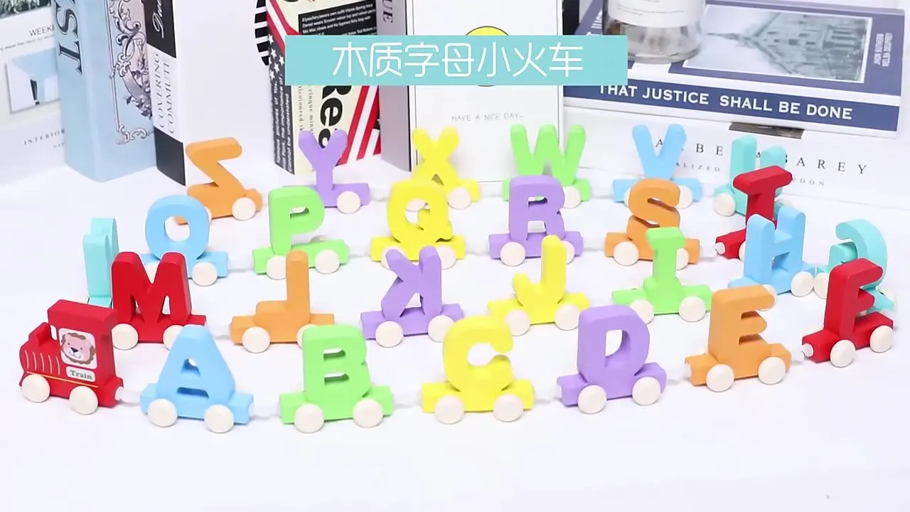 Jacootoys Tren De Madera Con Bloques Del Abecedario – 26 Letras Y 30 Piezas Para Aprender Jugando Desde Los 2 Años