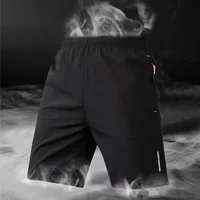 Shorts d'été pour hommes en soie glacée, séchage rapide, respirants, pour la course, la gym, la plage, le fitness, le jogging, vêtements de sport décontractés et frais 3