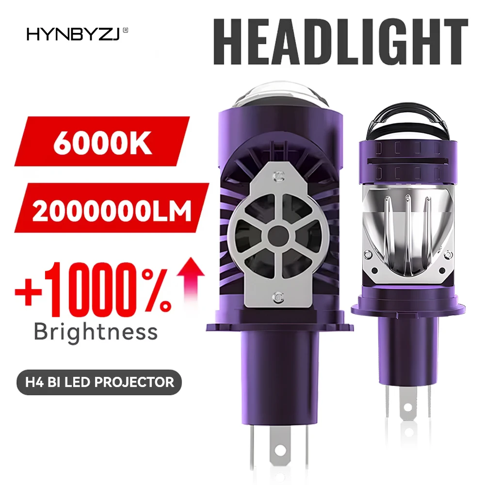 High-Performance LED Projector Headlight Bulbs with Fan Cooling, 1200W, 6000K, Hi-Lo Beam