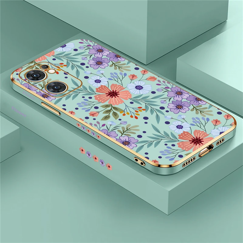 Elegant Shockproof Silicone Flower Case - Premium Protective Plating Design