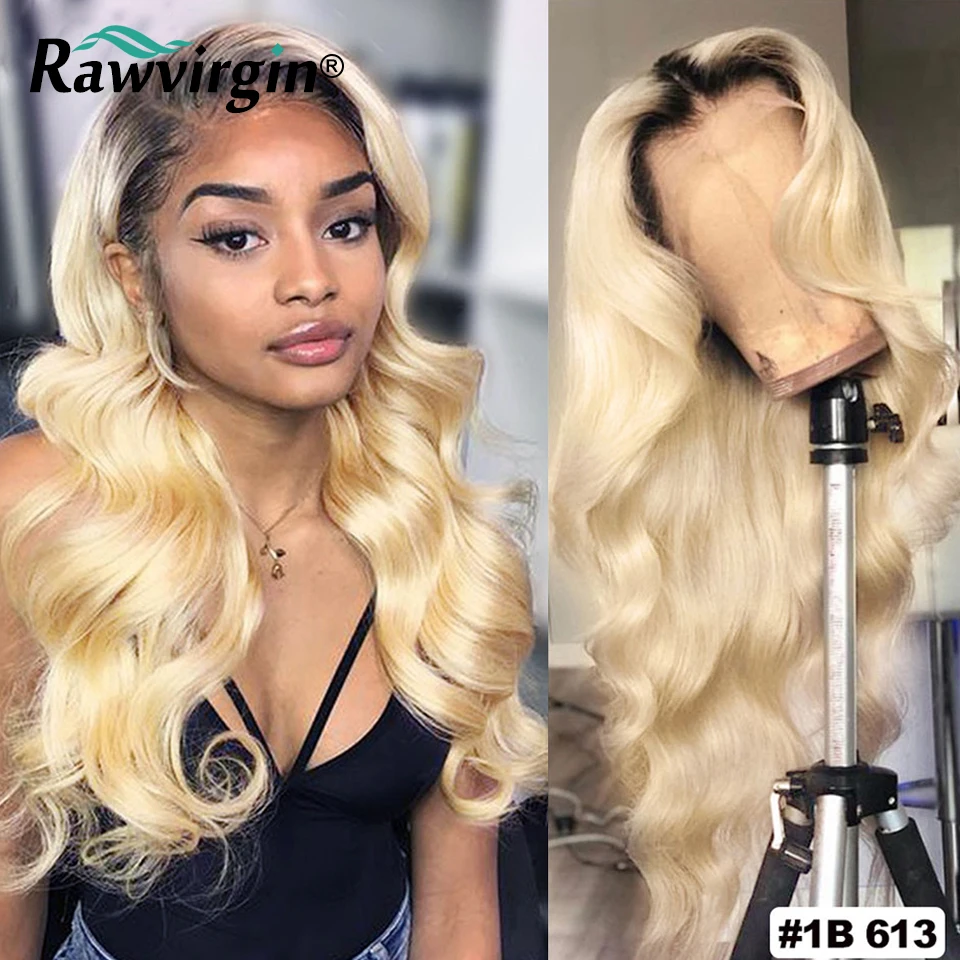 

1b/613 Omber Blonde HD Transparent 13X6 Lace Frontal Wigs Human Hair Body Wave Peruvian Virgin Hair Pre Plucked Lace Front Wig