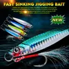 PROBEROS Luya Iron Plate Sea Fishing Metal Bionic Bait 17g/21g/24g/30g/40g/60g Double Hooks Luminous Fake Bait Wholesale 6