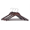 Wooden Hanger Black Walnut Wood Coat Hanger Solid Suit Rack With Metal Hook Anti-skid Shoulder Seamless Clothes Drying Rack 5
