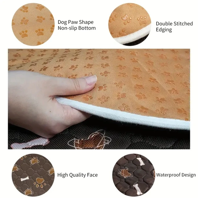 1pcs Cute Waterproof Pet Pee Pad Washable Puppy Training Pad Mat Reusable Anti-Slip Pee Pad Blanket Absorbent Diaper for Dog Cat 5