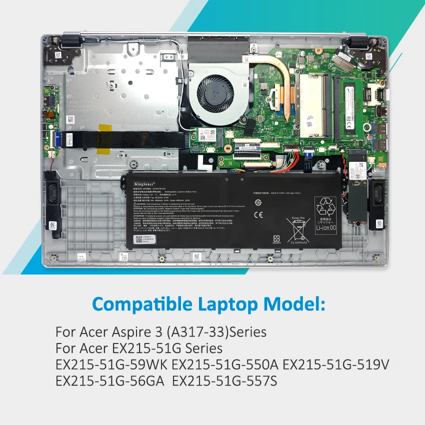 thumbnail image 2 of ANTIEE AP16M4J Laptop Battery Replacement For Acer Aspire 3 A314 -33 A315-21 A315-41 A315-42 A315-54 A317-33 A314-22 Series A317-33-P77P A317 -33-P7MK A317-33-P7XT A317-33-P0KU A317-33-P059 7.6V 2 of 12