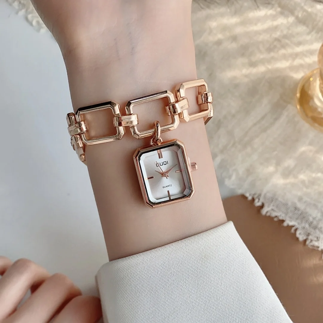 Elegant Women's Square Dial Quartz Bracelet Watch