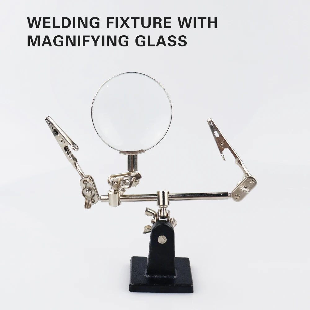 

3 In 1 Welding Magnifying Glass Auxiliary Clip Magnifier Soldering Solder Iron Stand Holder Station Repair Tool