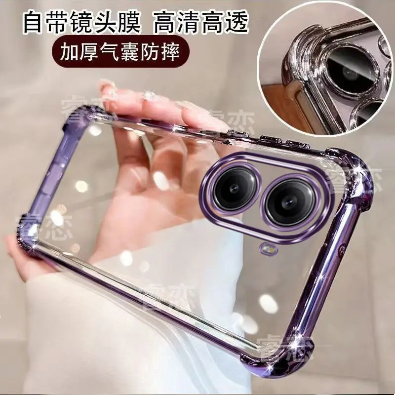 Luxury Airbag Transparent Electroplating TPU Shockproof Bumper Case