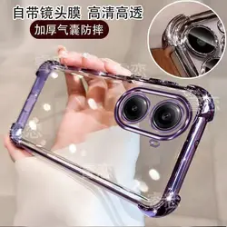 Luxury Airbag Transparent Electroplating TPU Shockproof Bumper Case for Redmi Turbo 4 (PURPLE)